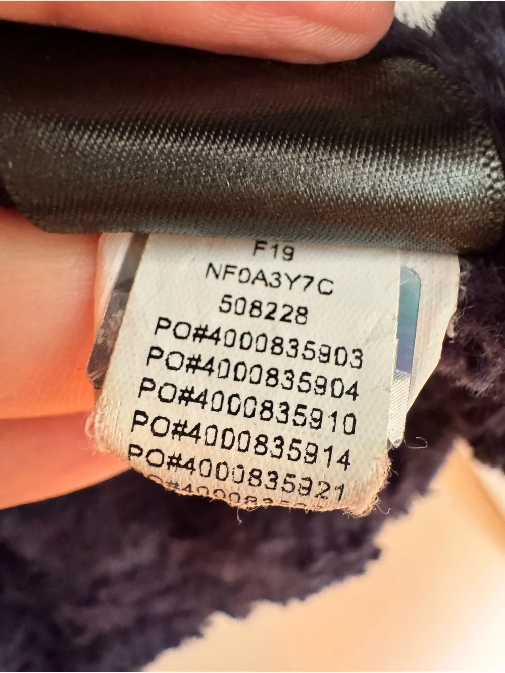 Girls North Face Navy Blue Quilted Hooded Parka Jacket Soft Plush Fleece, 7/8